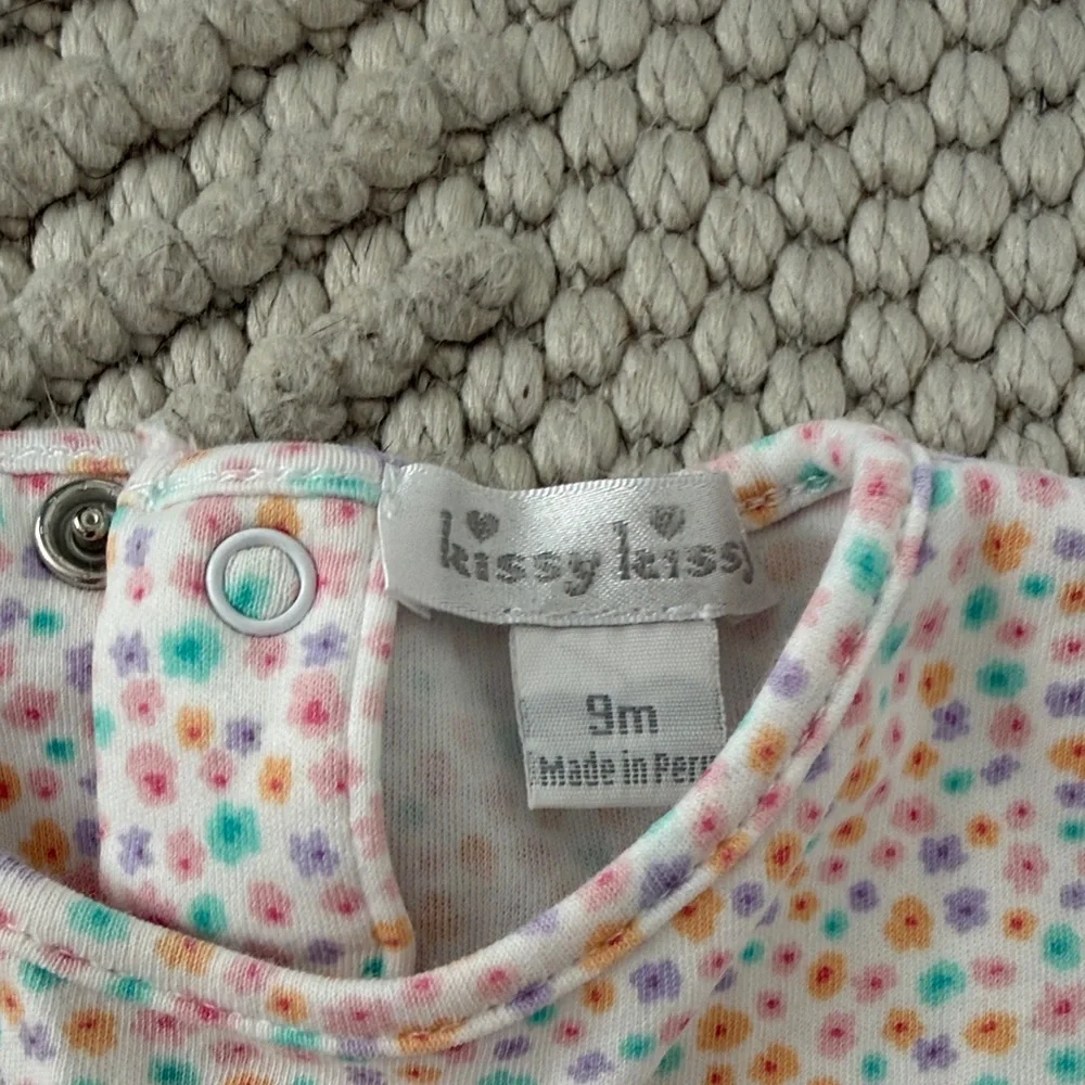 Kissy Kissy White Baby Footie with Pink and Multicolor Floral Print
